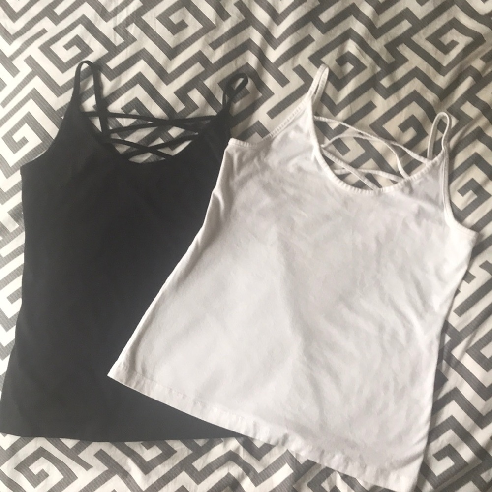 Two double strap x-front cami’s